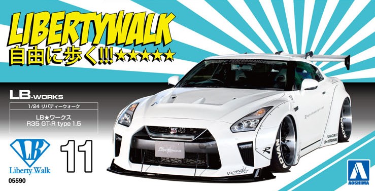 LB WORKS R35 GT-R type 1.5 - AOSHIMA SCALE MODEL LINEUP